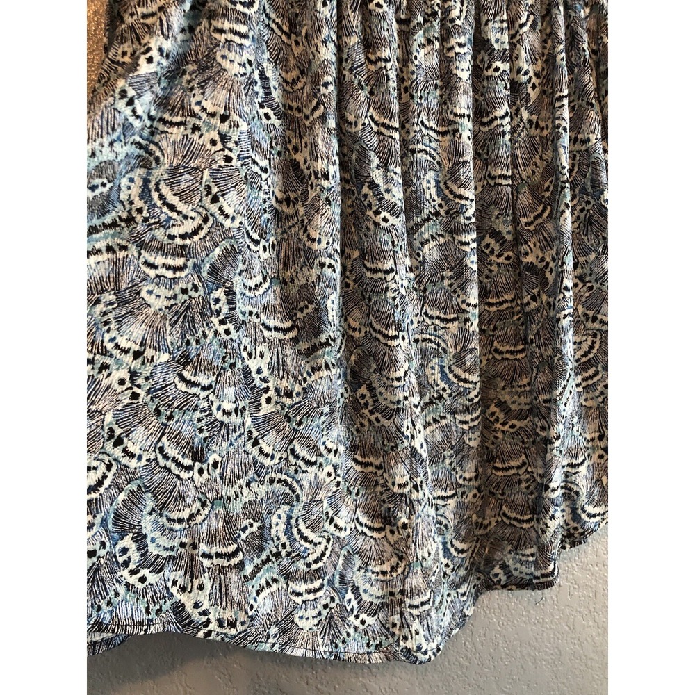 Terra & Sky Womens Tunic Top 1X 3/4 Sleeve Blue Depths Butterfly Boho Cottage - Picture 3 of 12